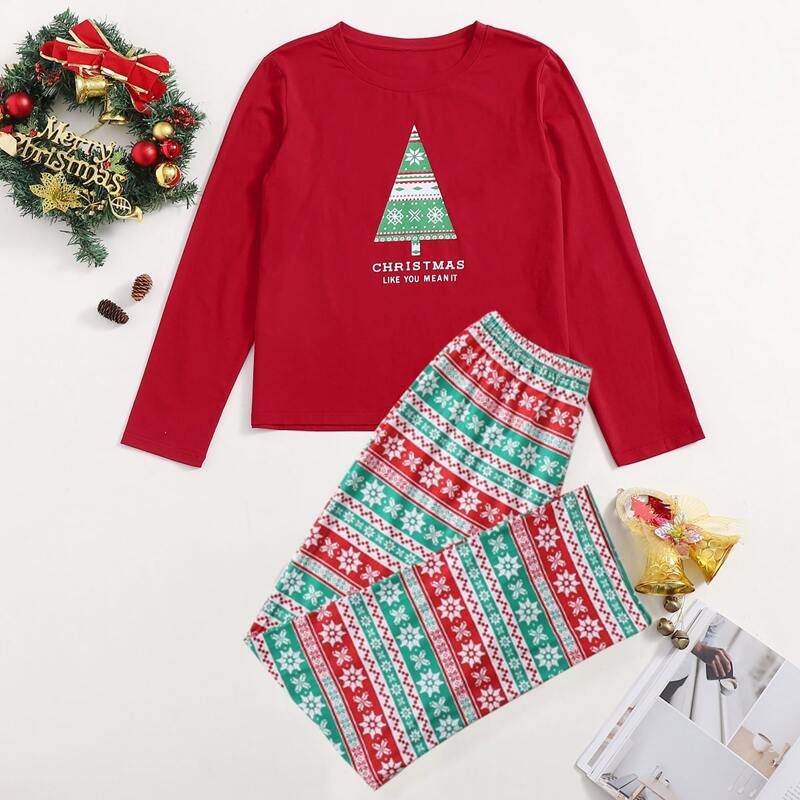 

Christmas Print Pajama Set, Multicolor
