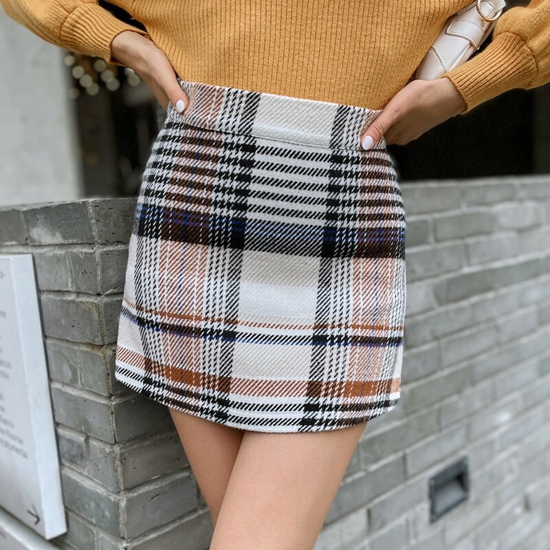 

Plaid Zip Back Mini Skirt, Multicolor
