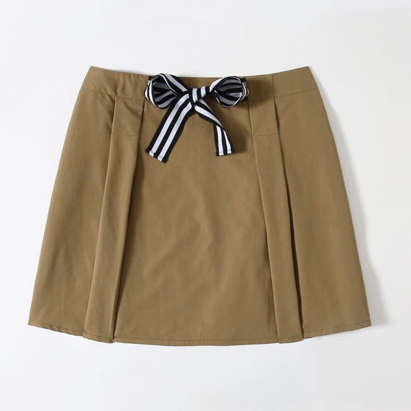 

Plus Bow Front Skirt, Camel
