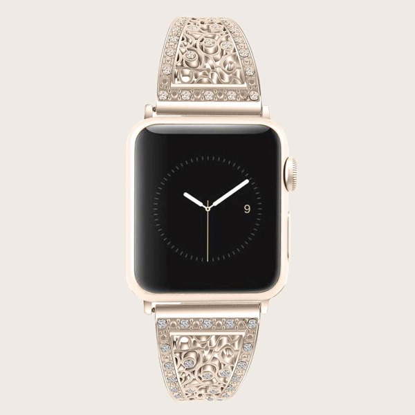 

Rhinestone Decor Apple Watchband, Champagne