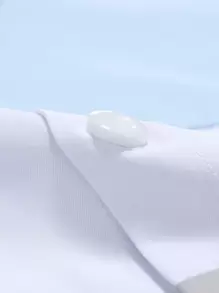 Manfinity Homme Men Cut And Sew Panel Short Sleeve Button Up Color Block Golf Casual Shirt, Boyfriend Gift - Multicolor - View 3