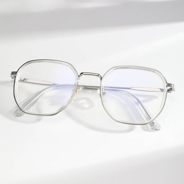 

Men Anti-Blue Light Eyeglasses, Silver