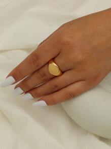 素色開口戒指 - 金黃色 - 查看 1