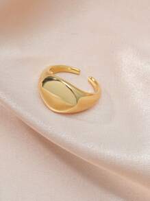 素色開口戒指 - 金黃色 - 查看 2