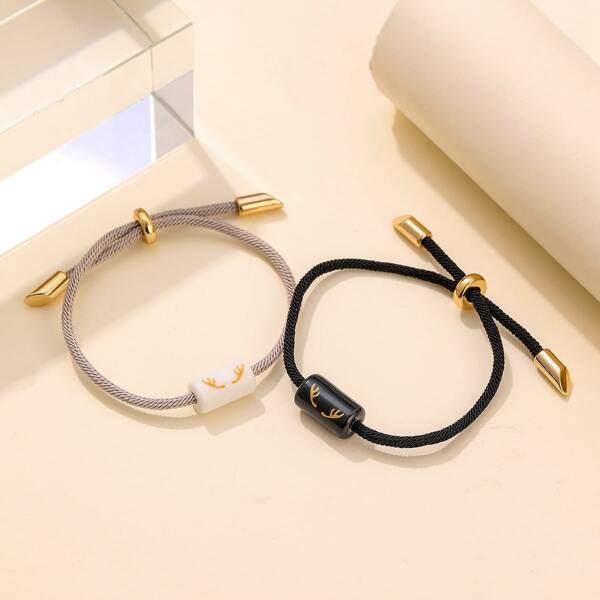 

2pcs Rope Bracelet, Multicolor