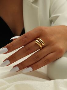 Solid Cuff Ring - Yellow Gold - View 1