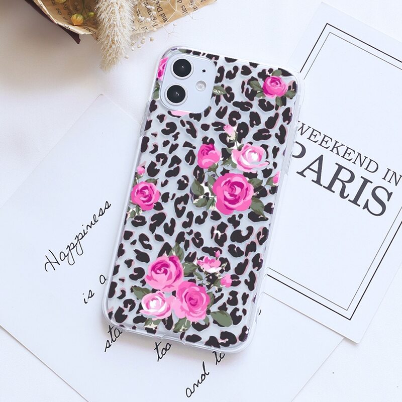 

Leopard & Rose Print iPhone Case, Multicolor