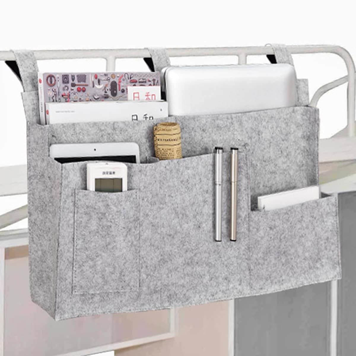 

Dormitory Felt Bedside Storage Bag, Grey