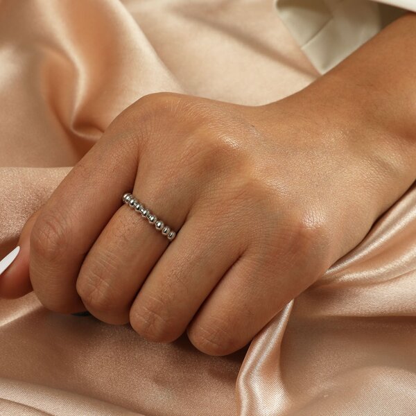 

Round Ball Decor Ring, Silver