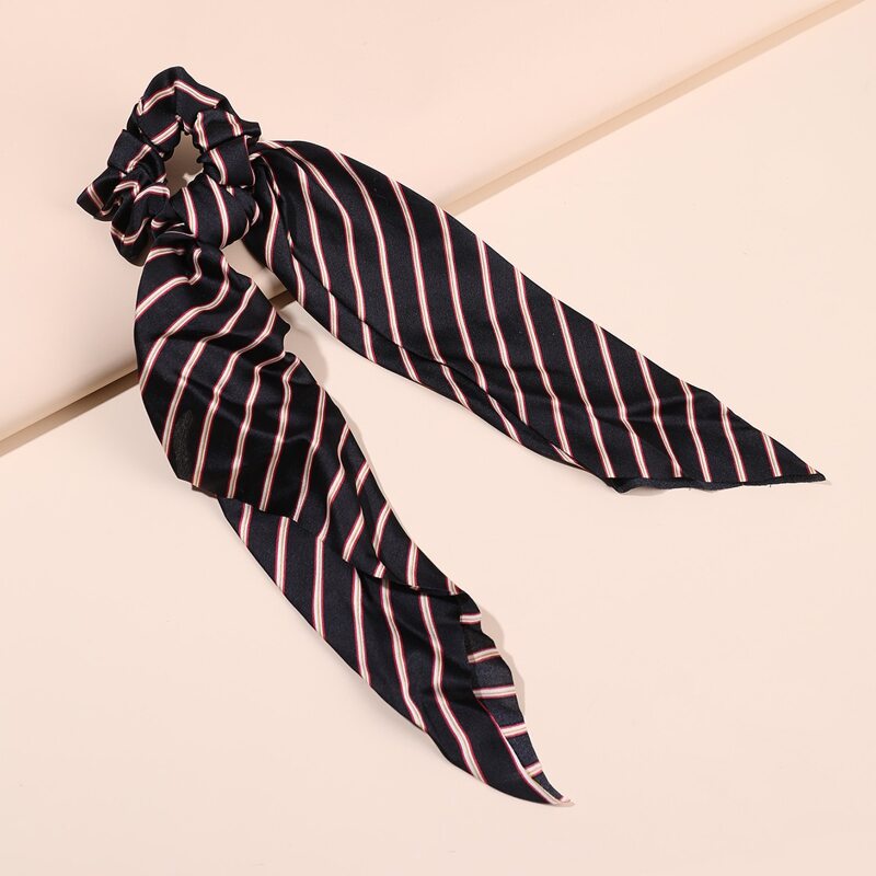 

1pc Striped Scrunchie Scarf, Multicolor