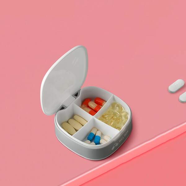 

1pc Portable Pill Storage Box, White