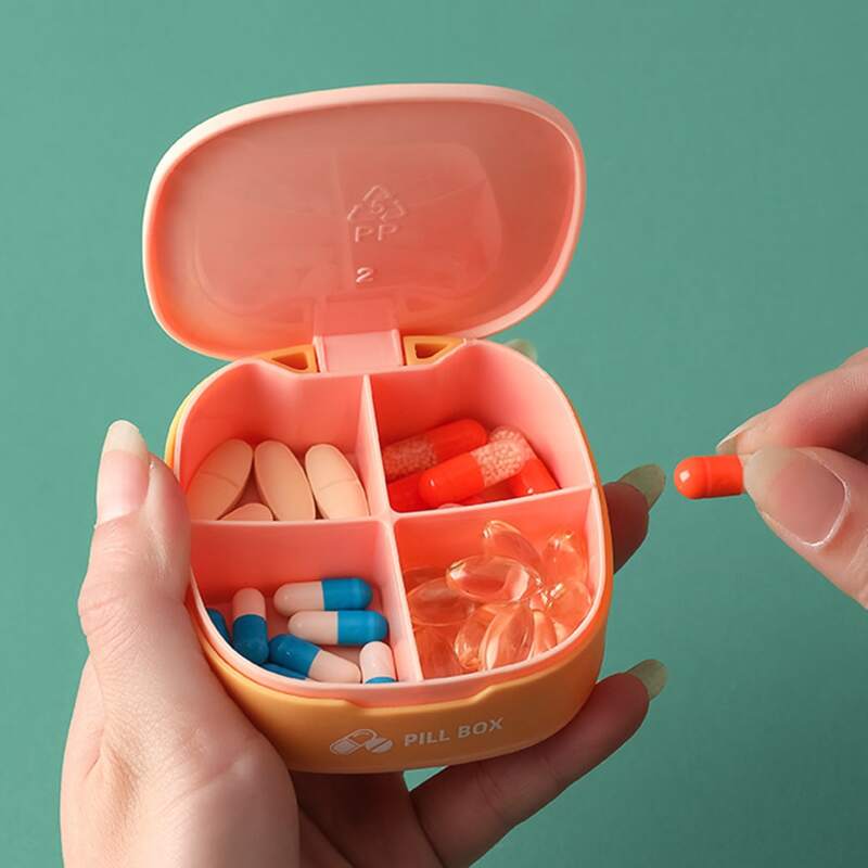 

1pc Portable Pill Storage Box, Pink