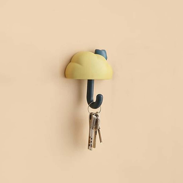 

3pcs Cloud Shaped Wall Hook, Yellow