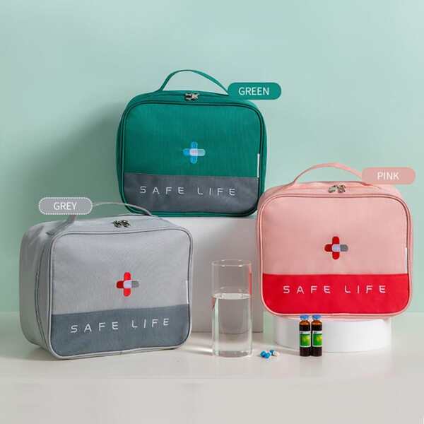 

1pc Random Waterproof Medicine Storage Bag, Multicolor