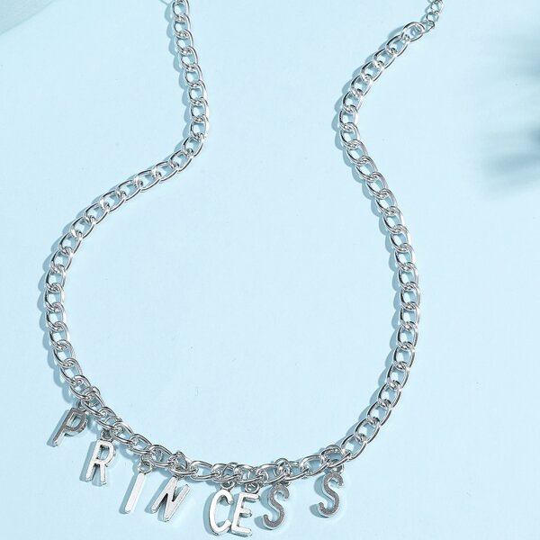 

Letter Charm Necklace, Silver