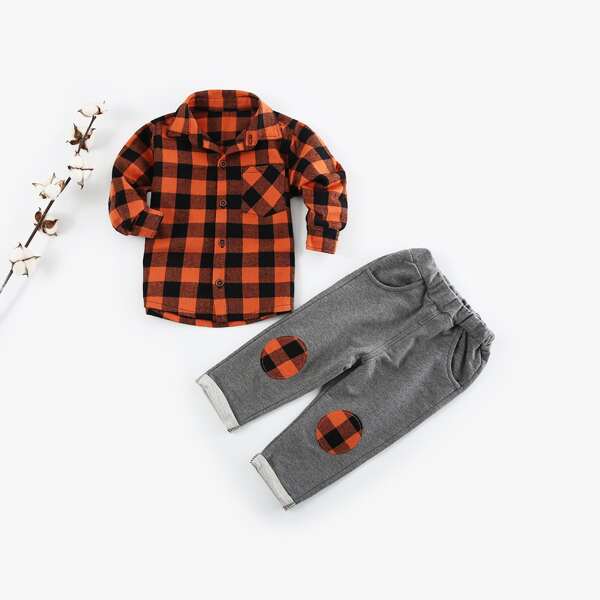 

Toddler Boys Gingham Shirt & Sweatpants, Multicolor