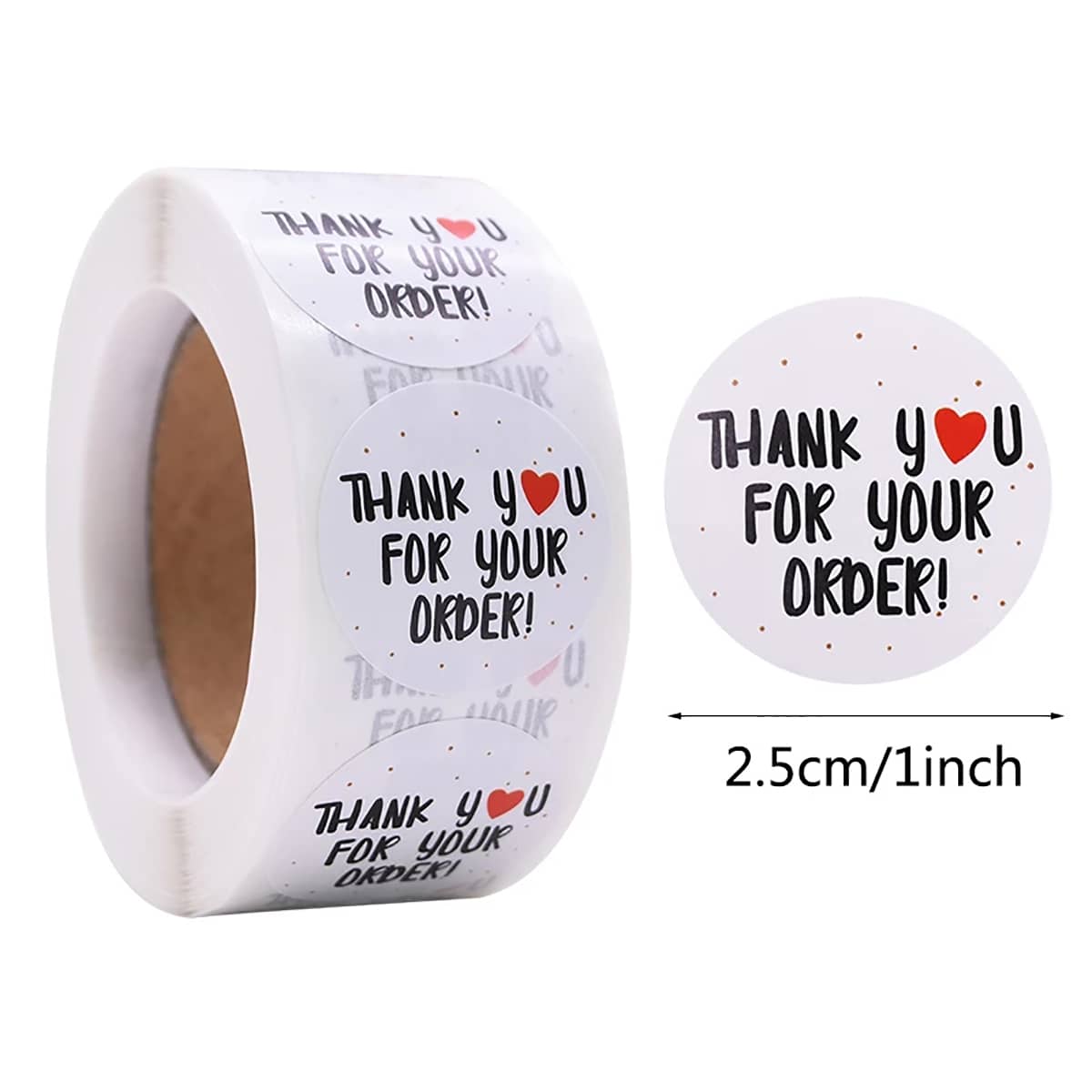 

500pcs Thank You Slogan Round Sticker, Multicolor