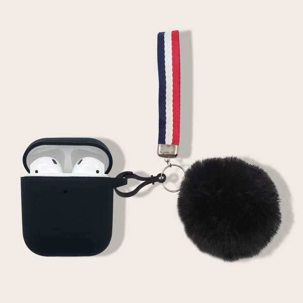 

Чехол для Airpods с помпоном, Чёрный