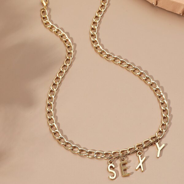 

Letter Charm Necklace, Gold