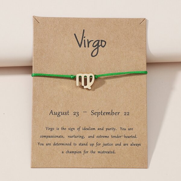 

Girls Virgo Zodiac Sign Decor Bracelet, Green