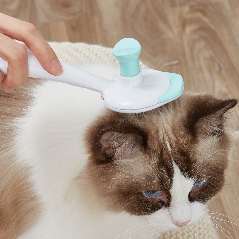 

Color Block Cat Hair Grooming Brush, Green