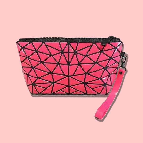 

Geometric Pattern Makeup Bag, Hot pink