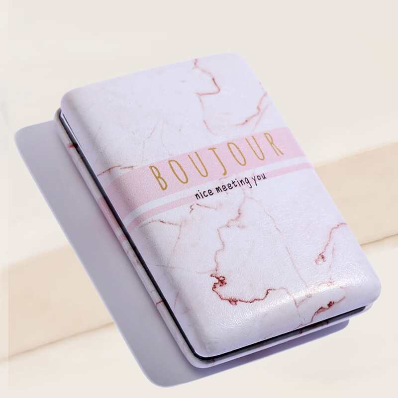 

Marble Pattern Portable Mirror, White
