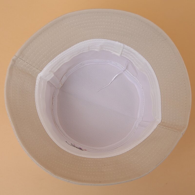 

Cartoon Embroidery Bucket Hat, Beige