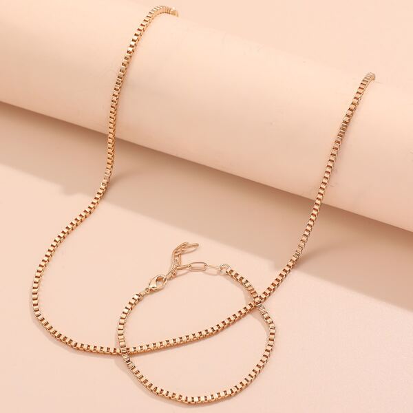 

Minimalist Necklace & Bracelet, Gold