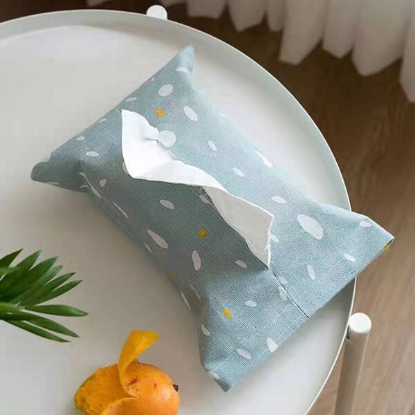 

Graphic Print Tissue Storage Bag, Blue
