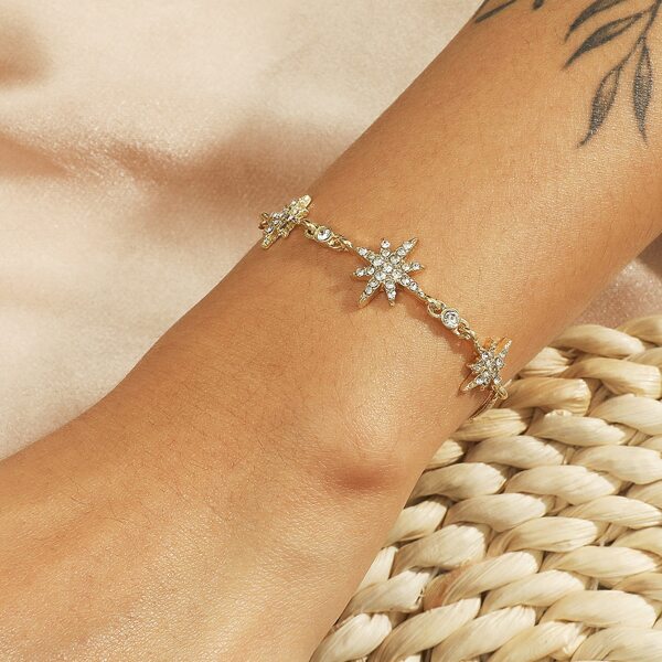 

Rhinestone Decor Bracelet, Gold