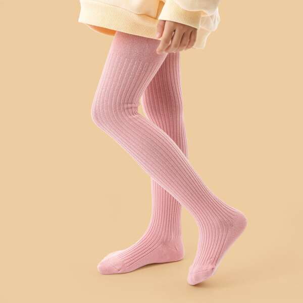 

Toddler Girls Ribbed Tights, Pink