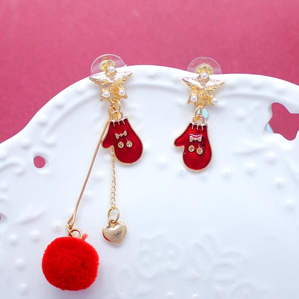 

Girls Gloves Design Drop Earrings, Multicolor