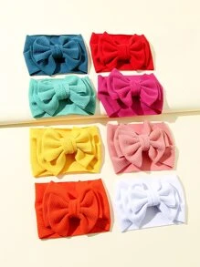 8pcs Baby Bow Decor Hair Band Love Valentine