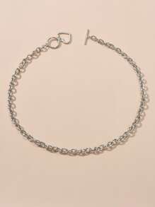 Heart Charm Necklace - Silver - View 2