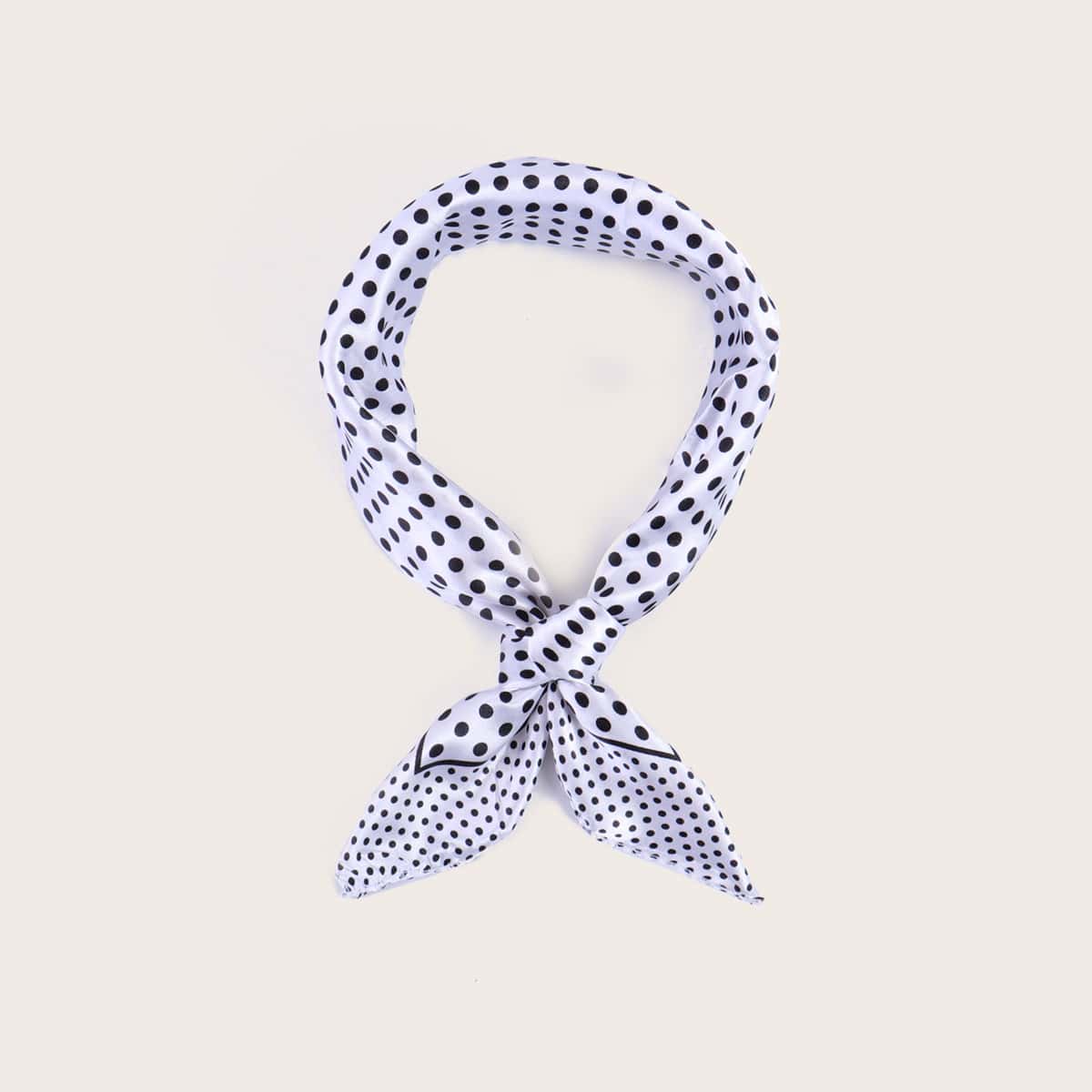 

Polka Dot Bandana, Silver black and white