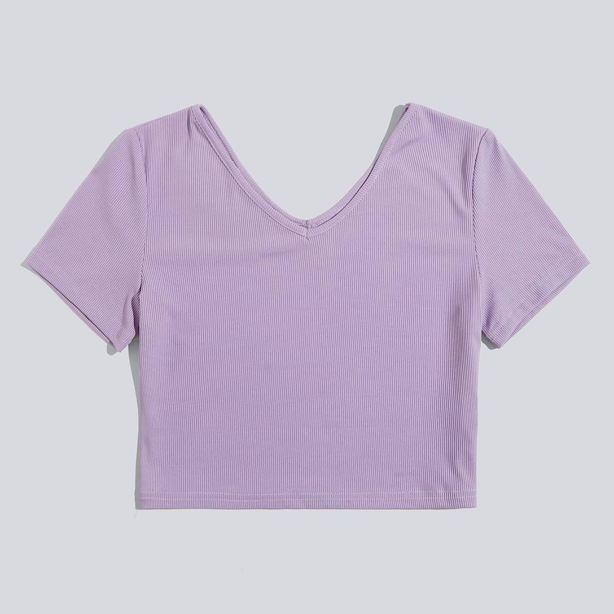 

Solid Crop Tee, Lilac purple