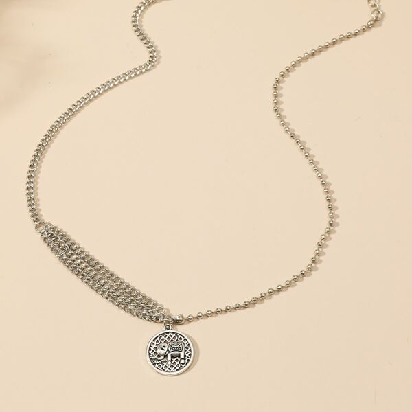 

Elephant Charm Necklace, Antique silver