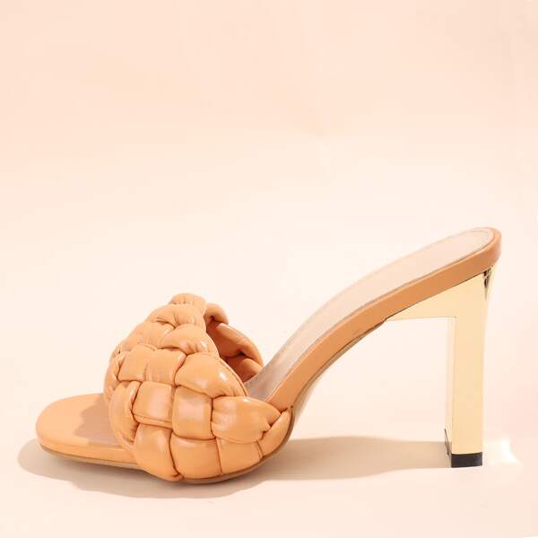

Braided Band Mule Sandals, Apricot