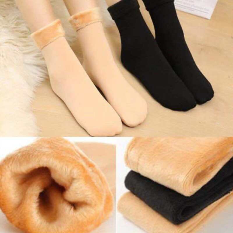 

2pairs Plush Crew Socks, Multicolor