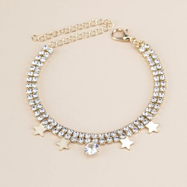 

Rhinestone Star Decor Bracelet, Gold