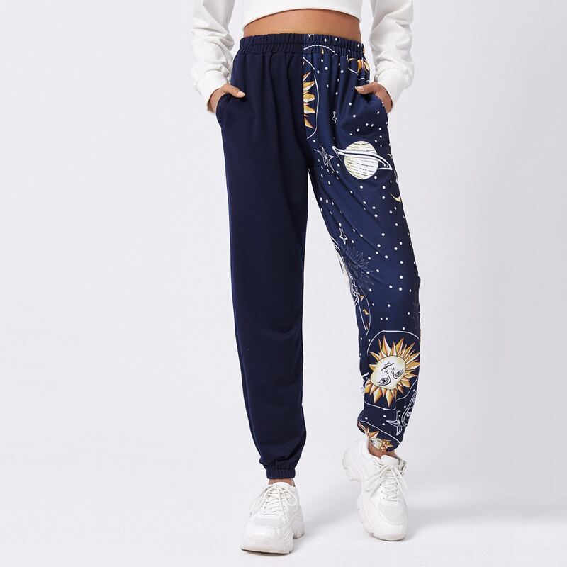 

Sun & Planet Graphic Joggers, Multicolor