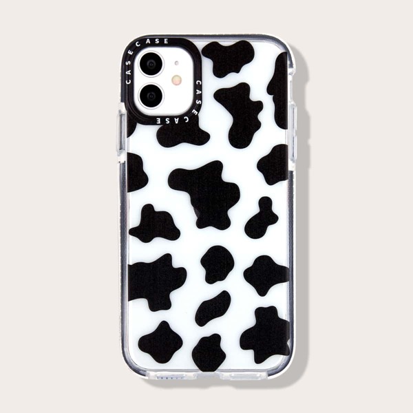

Cow Print iPhone Case, Black and white
