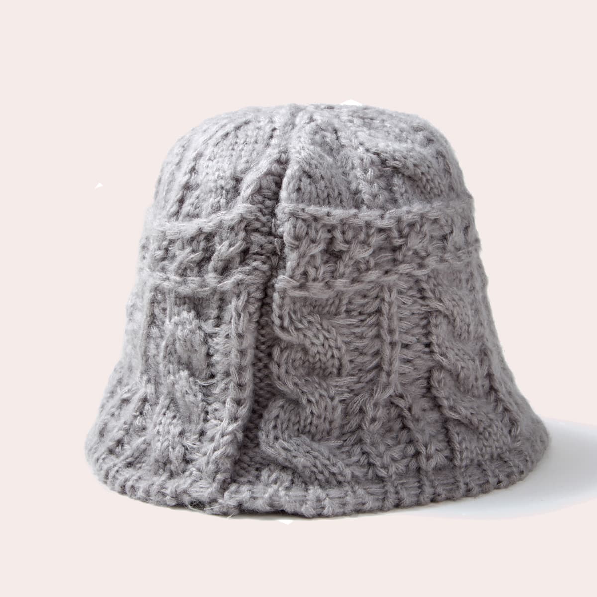 

Solid Knit Cloche Hat, Grey