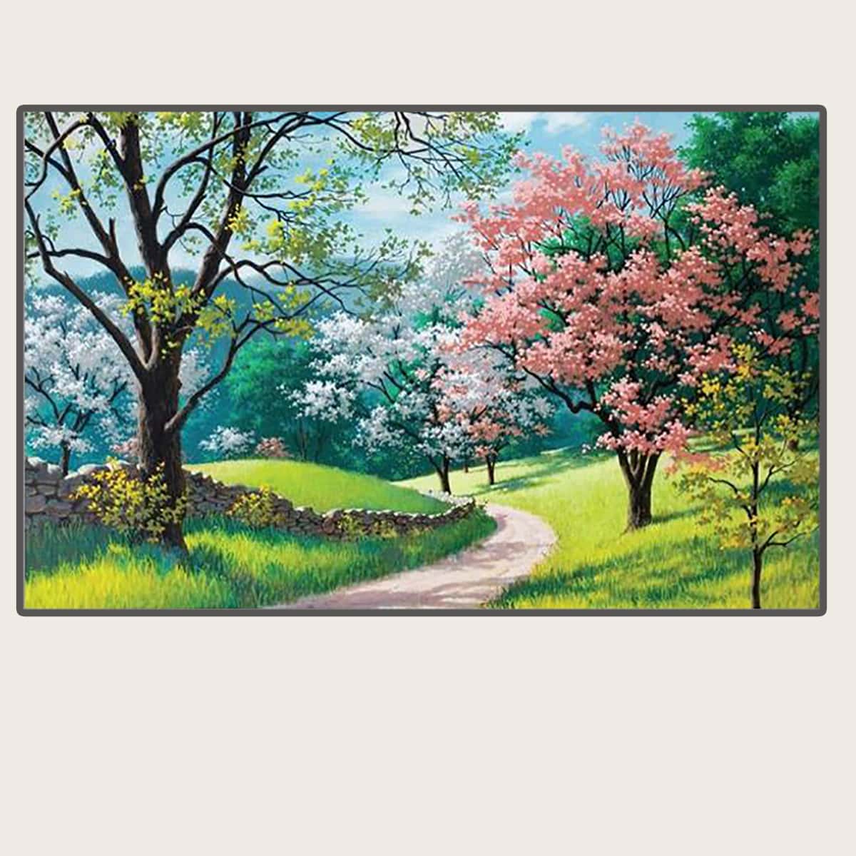 

Flower Road Print Diamond Painting Without Frame, Multicolor