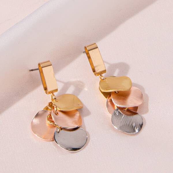 

Disc Drop Earrings, Multicolor