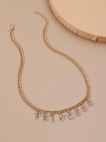 Letter Pendant Necklace - Yellow Gold - View 1
