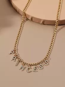 Letter Pendant Necklace - Yellow Gold - View 2