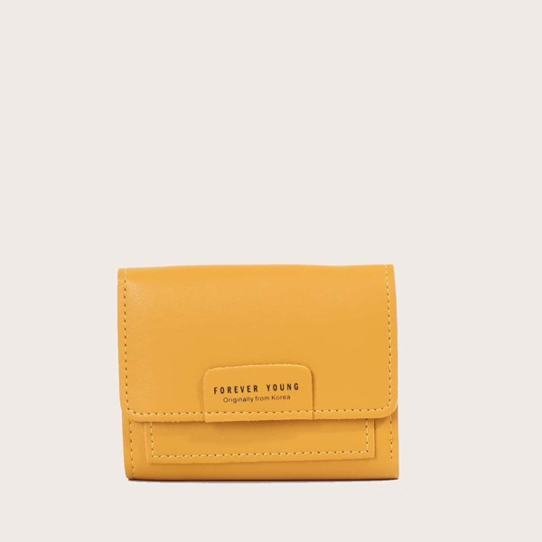 

Letter Graphic Fold Over Small Wallet, Yellow
