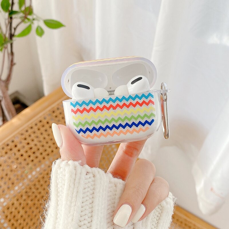 

Chevron Pattern Clear AirPods Case